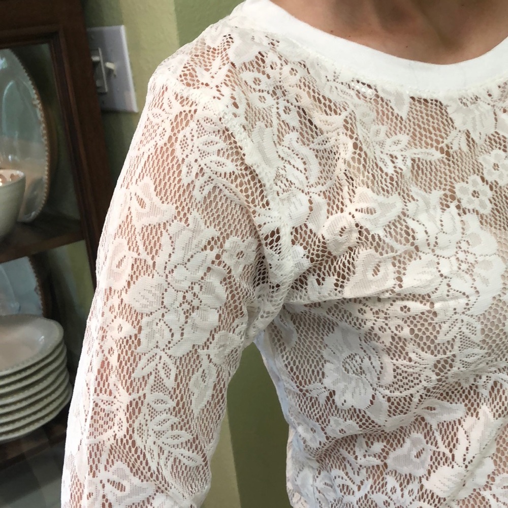 Free people White Lacey top